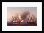 The Engagement between the Blast Sloop and two Spanish Privateers, 1745 by Samuel Scott