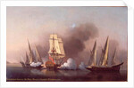 The Engagement between the Blast Sloop and two Spanish Privateers, 1745 by Samuel Scott