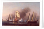 The Engagement between the Blast Sloop and two Spanish Privateers, 1745 by Samuel Scott