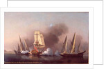 The Engagement between the Blast Sloop and two Spanish Privateers, 1745 by Samuel Scott