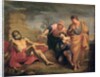 Job with his wife and friends by Andrea Sacchi