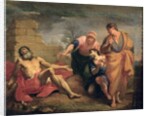 Job with his wife and friends by Andrea Sacchi