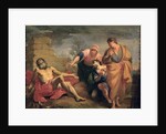 Job with his wife and friends by Andrea Sacchi