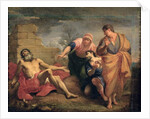 Job with his wife and friends by Andrea Sacchi