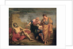 Job with his wife and friends by Andrea Sacchi