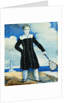Boy with Badminton Racket by English School