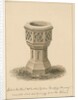 Surrey - Tooting - Font in the Revd. Mr. Lord's Garden: sepia drawing, 1827 by John Buckler