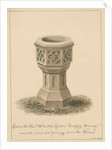 Surrey - Tooting - Font in the Revd. Mr. Lord's Garden: sepia drawing, 1827 by John Buckler