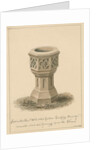 Surrey - Tooting - Font in the Revd. Mr. Lord's Garden: sepia drawing, 1827 by John Buckler