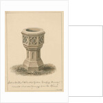Surrey - Tooting - Font in the Revd. Mr. Lord's Garden: sepia drawing, 1827 by John Buckler