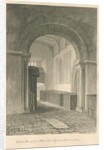 Worcestershire - Droitwich - Saint Peter's Church Interior : sepia drawing, 1833 by John Chessell Buckler