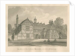 Worcestershire - Hanbury - Meer Hall: sepia drawing, 1833 by John Chessell Buckler