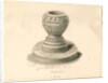 Font in Abbots Bromley Church : sepia drawing, 1839 by John Buckler