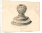 Font in Abbots Bromley Church : sepia drawing, 1839 by John Buckler