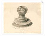 Font in Abbots Bromley Church : sepia drawing, 1839 by John Buckler