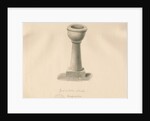 Font in Acton Trussell Church: sepia drawing, 1841 by John Buckler