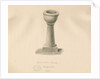 Font in Acton Trussell Church: sepia drawing, 1841 by John Buckler