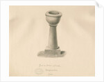 Font in Acton Trussell Church: sepia drawing, 1841 by John Buckler