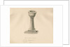 Font in Acton Trussell Church: sepia drawing, 1841 by John Buckler