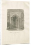 Alrewas Church - West Doorway: sepia drawing, 1848 by John Buckler