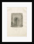 Alrewas Church - West Doorway: sepia drawing, 1848 by John Buckler