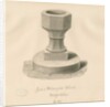 Font in Alstonfield Church: sepia drawing, 1839 by John Buckler