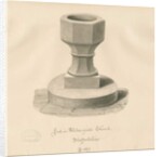 Font in Alstonfield Church: sepia drawing, 1839 by John Buckler