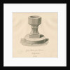 Font in Alstonfield Church: sepia drawing, 1839 by John Buckler