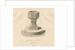 Font in Alstonfield Church: sepia drawing, 1839 by John Buckler