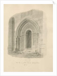 Alton Church - West Door: sepia drawing, 1841 by John Chessell Buckler