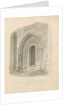 Alton Church - West Door: sepia drawing, 1841 by John Chessell Buckler