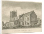Audley Church: sepia drawing, 1840 by John Buckler