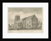 Audley Church: sepia drawing, 1840 by John Buckler