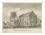 Audley Church: sepia drawing, 1840 by John Buckler
