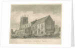 Audley Church: sepia drawing, 1840 by John Buckler