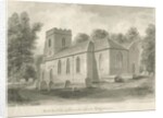 Barlaston Church: sepia drawing, 1844 by John Buckler