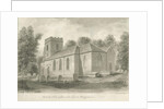 Barlaston Church: sepia drawing, 1844 by John Buckler