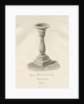 Font in Barlaston Church: sepia wash drawing, 1844 by John Buckler