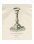 Font in Barlaston Church: sepia wash drawing, 1844 by John Buckler