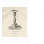 Font in Barlaston Church: sepia wash drawing, 1844 by John Buckler