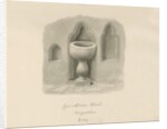 Font in Barton under Needwood Church: sepia drawing, 1839 by John Buckler