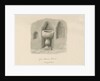 Font in Barton under Needwood Church: sepia drawing, 1839 by John Buckler
