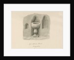 Font in Barton under Needwood Church: sepia drawing, 1839 by John Buckler