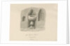 Font in Barton under Needwood Church: sepia drawing, 1839 by John Buckler