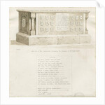 Tomb in Biddulph Church - 'William Bowyer' : sepia drawing, 1837 by School English