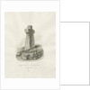 Biddulph Hall - cross : sepia drawing, 1847 by John Buckler