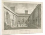 Blithfield Hall - Courtyard: sepia drawing, 1823 by John Buckler