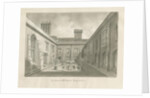 Blithfield Hall - Courtyard: sepia drawing, 1823 by John Buckler