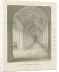 Blithfield Hall - Cloisters: sepia drawing, 1823 by John Buckler