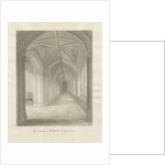 Blithfield Hall - Cloisters: sepia drawing, 1823 by John Buckler